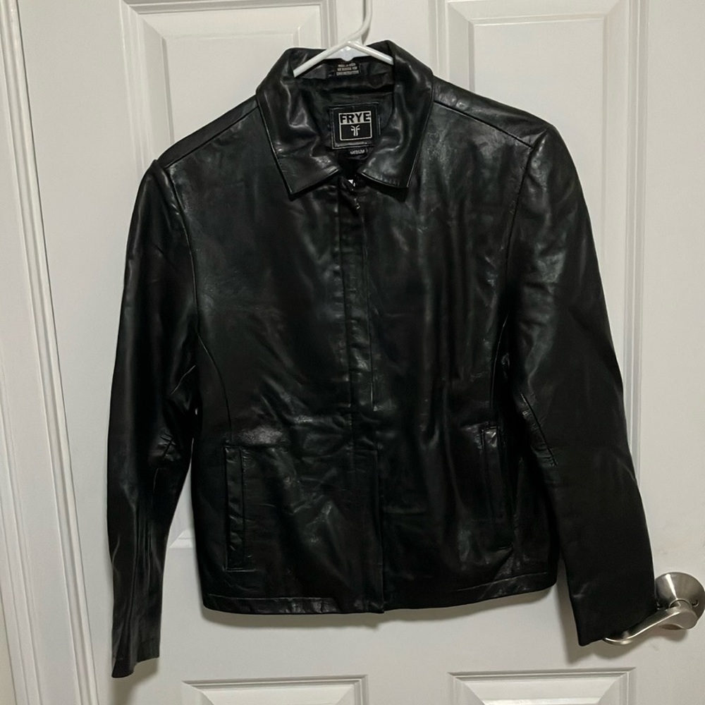 Frye Black Leather Women’s jacket, size M